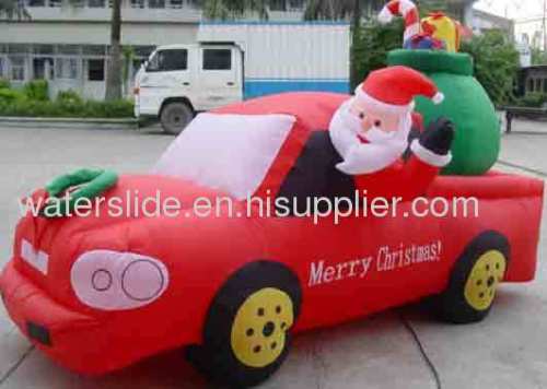 inflatable christmas on car