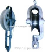 Hold -down pulley block
