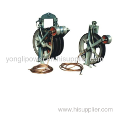 Stringing pulley block helicopter string dollies with earthing device-grounding roller a grounding roller