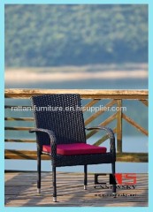 Outdoor furniture rattan dining set with 4 chairs