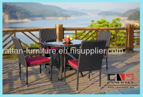 Outdoor wicker furniture dinning set 5 pcs dinning chair