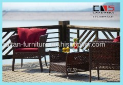 Outdoor rattan furniture tea table with 2 chairs