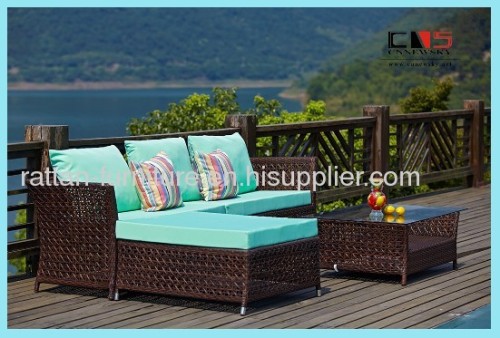 Wicker outdoor sofa furniture American style flower weaving