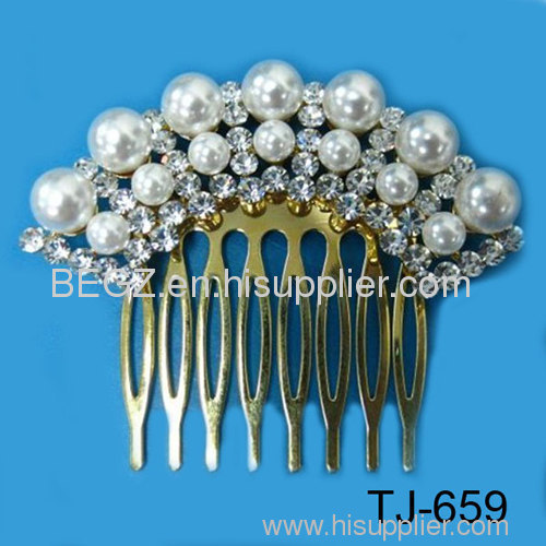 European Hair Ornament With Rhinestone and imitation pearl Fit Parties,Various Size and custom made are available