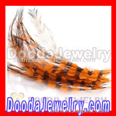 Thin Orange Dyed Real Bird feather hair extensions wholesale