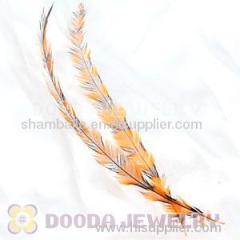 Thin Orange Dyed Real Bird feather hair extensions wholesale