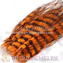 Thin Orange Dyed Real Bird feather hair extensions wholesale