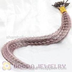 Wholesale Striped Synthetic Brown feather hair extensions bulk