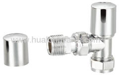 Chrome plated angled radiator valve