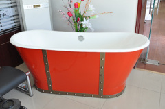 RED CAST IRON BATHTUBS