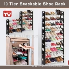 10 Tier Stackable Shoe Rack