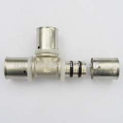 Equal tee of press brass fittings