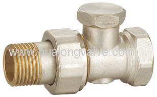 Brass straight lockshield rediator valve