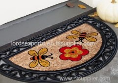 RUBBER MOULDED COIR MAT WITH IRON BORDER