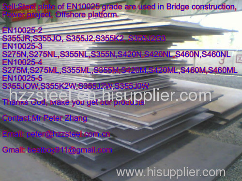 Sell :Spec EN10025-2 steel plate,Grade,S355JR,S355JO, S355J2,S355K2, S355J2G3 steel plate/sheets/Material/Spec/EN10025-2