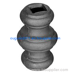 Wrought iron stud with suqare hole