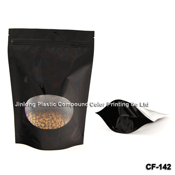 Espresso  Windows on Window  China Stand Up Coffee Pouch With Clear Window  Clear Window