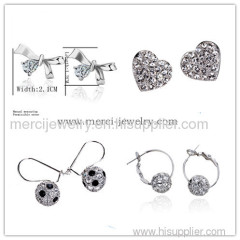 silver diamond earring wholesale