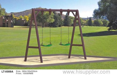 swing set with 2 rubber seats