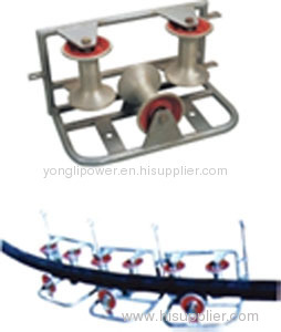 Tri-roller assembly corner ground roller pulley block
