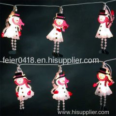 led snowman candle chain