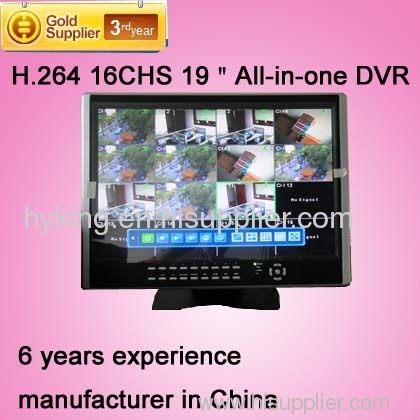 High Quality Combo LCD DVR:HK-S1916M All-In-One Video Record