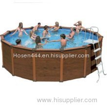 Intex Sequoia Spirit 16' Round x 49 Tall Wood-Grain Pool Set