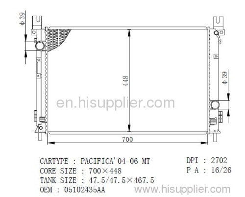 Auto Radiator 05102435AA