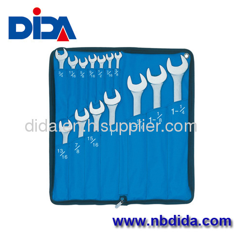 15PC Mirror Polished open-end wrench tool set