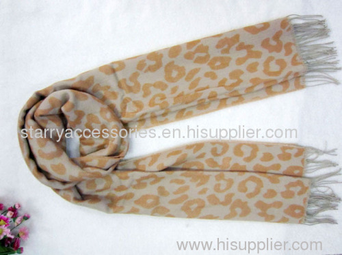 acrylic animal print knitted scarf