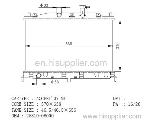 HYUNDAI auto radiators