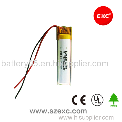 Lithium Rechargeale battery 300mAh