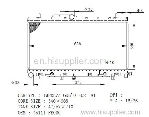 45111-FE030 auto radiator