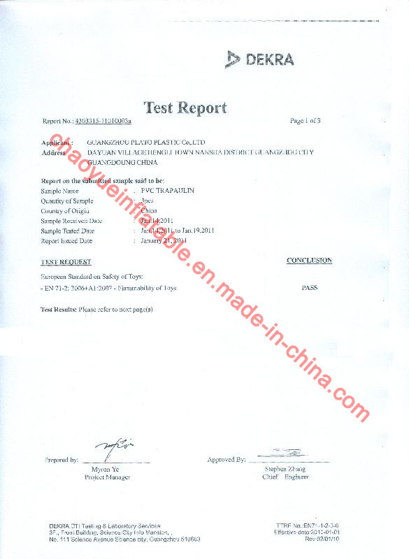 EN71-2-3 DeKra Test Report