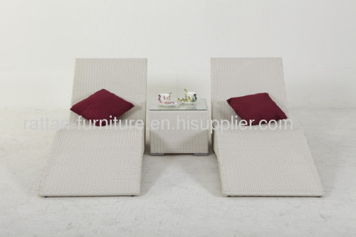 Outdoor Patio Garden Furniture PE Wicker Sunbed Chaise Lounger