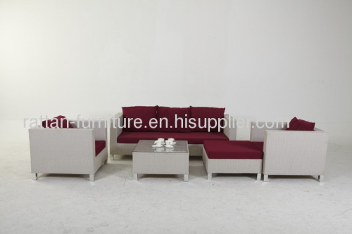 Outdoor wicker furniture aluminum garden sofa set