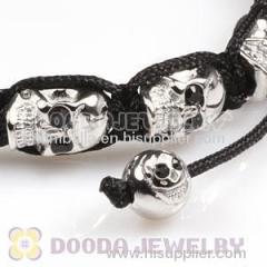 Cheap Sterling Silver Shamballa Skull Bracelet for man