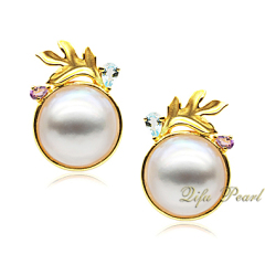 18K Fashion Mabe Pearl Earring