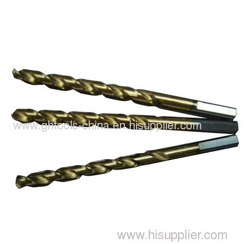 Hex shank HSS drill bits ,Titanium coated,DIN338