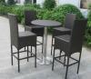 Indoor Outdoor Patio PE Wicker Garden Furniture Bar Chair Bar Table High Bar Set
