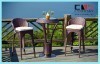 Outdoor PE rattan Patio Garden Furniture Bar Chair Bar Table Bar Set