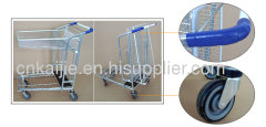 Folding supermarket shopping cart