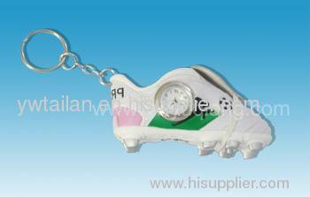 mini shoe keychain with clock