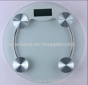 Round tempered glass bathroom scale