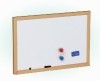 white board with wood frame