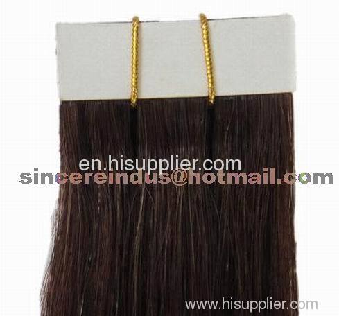 Tape hair extension, remy human hair silk straight extensions