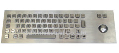 66keys vandal proof IP65 industrial metal keyboard with trackball