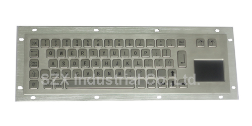 67keys vandal proof industrial metal keyboard with touchpad