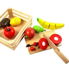 Cutting Fruit Set with Wooden Tray
