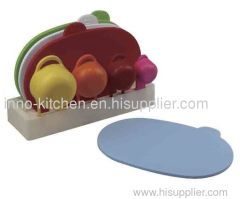 Food Safe PP Set Of 4 Color Coded Oval Choping Board